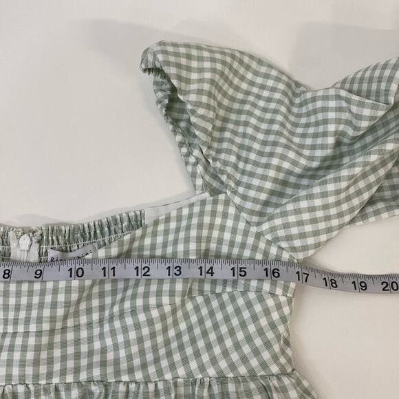 Gianni Bini Gingham Babydoll Dress Women's 10 Green - Picture 8 of 12